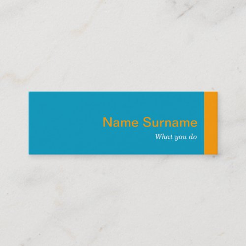 Mini Modern Turquoise Orange Profile Business Card