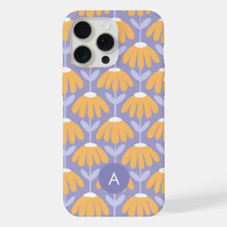 Mini Monogram Initial Heather Vintage Floral iPhone 15 Pro Max Case