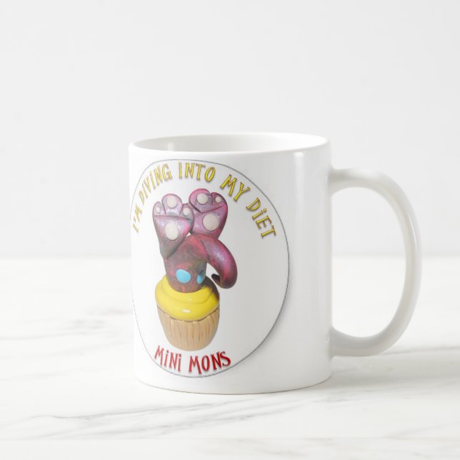 Mini Mons "Diving into a diet" Coffee Mug (Right)