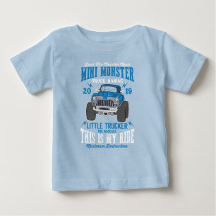 Mini Monster Truck Manic Little Trucker Boy Baby T-Shirt