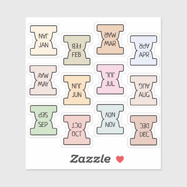 Mini Monthly Index Tab Pastel Bujo Planner Folded  Sticker (Sheet)