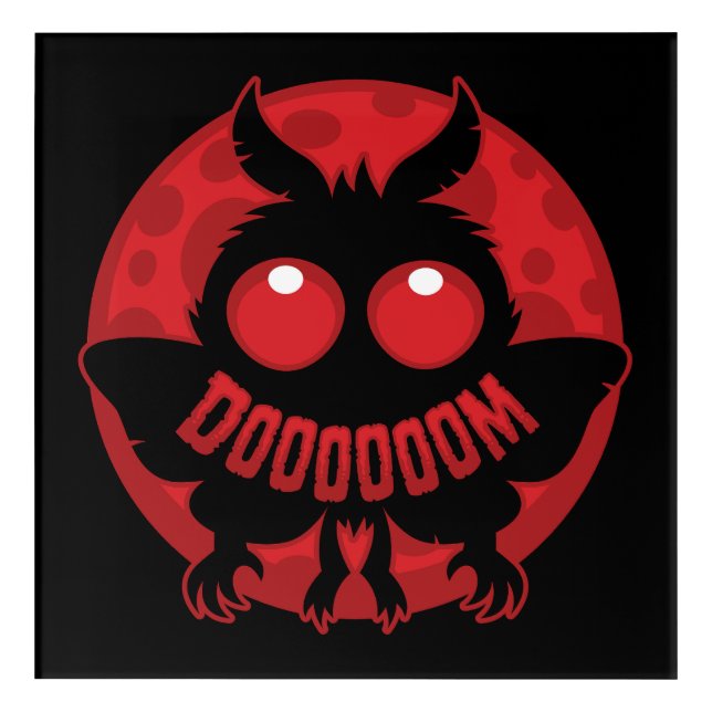 Mini Moonlit Mothman of DOOOOOOM Acrylic Print (Front)