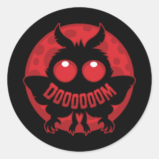 Mini Moonlit Mothman of DOOOOOOM Classic Round Sticker