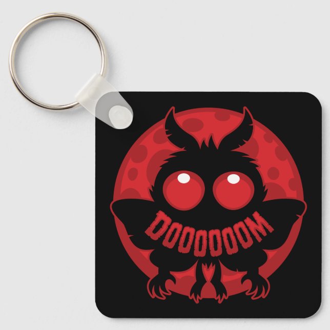 Mini Moonlit Mothman of DOOOOOOM Keychain (Front)
