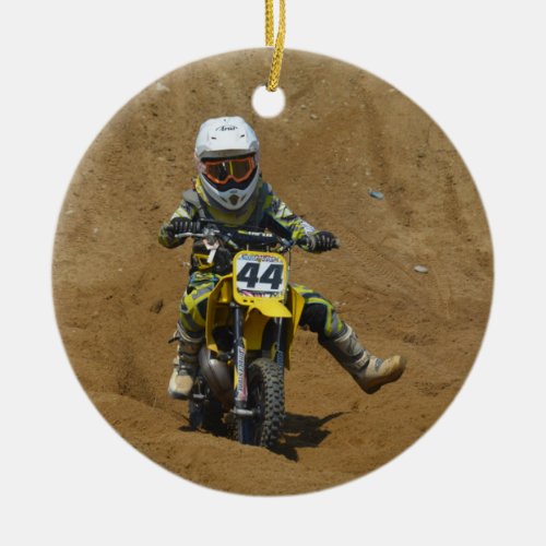 Mini Motocross Ceramic Ornament