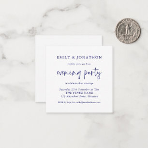 MINI Navy White Wedding Evening Party Invite