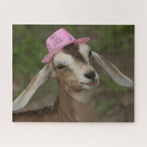 Mini Nubian Dairy Goat _ Cowgirl Goat Kid Jigsaw Puzzle