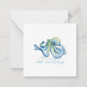 Mini Octopus Christmas Note Card