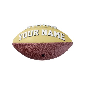 Mini Old Gold And White Personalized Football by MINI_FOOTBALLS at Zazzle