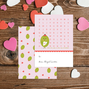 Mini Olive Word Search Kids Valentine Card