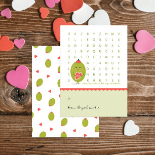 Mini Olive Word Search Kids Valentine Card