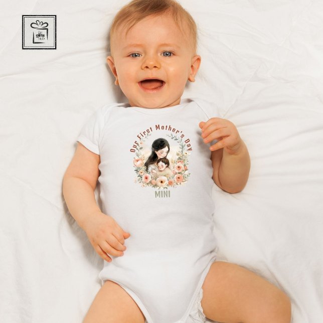 MINI Our First Mothers Day Matching Personalised Baby Bodysuit (Our First Mother's Day - MINI  and MAMA)