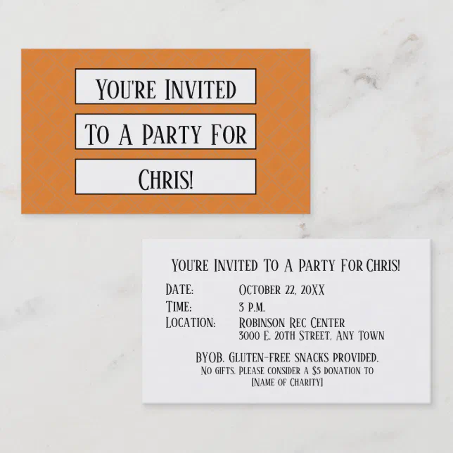 Mini Party Invitation Reminder Template Zazzle