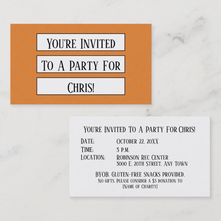 Mini Party Invitation Reminder Template