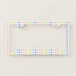 Mini Pastel Rainbow Squares License Plate Frame<br><div class="desc">Abstract digital art of smaller pastel colored squares which include pink,  pink,  gold,  ecru,  lime green,  blues,  lavender.</div>