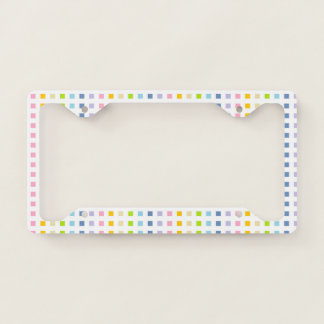 Mini Pastel Rainbow Squares License Plate Frame