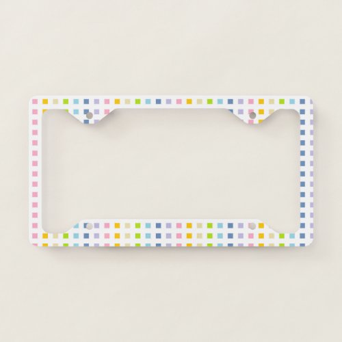 Mini Pastel Rainbow Squares License Plate Frame