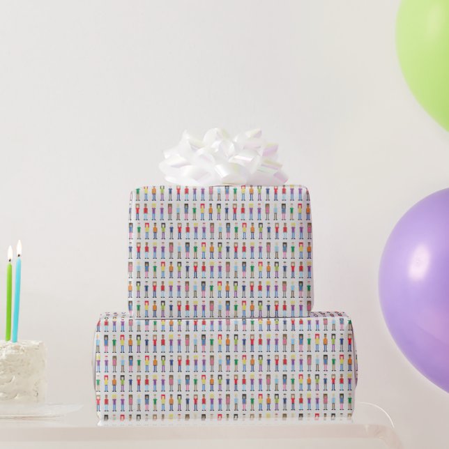 Mini People Video Game Fun Wrapping Paper (Party Gifts)