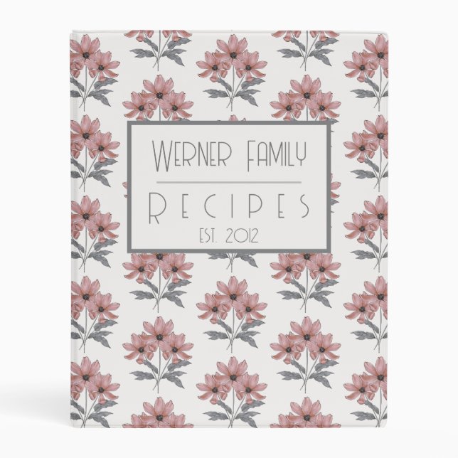 Mini Personalized Recipe Binder  (Front)