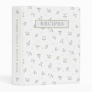 Mini Personalized Recipe Binder Purple Floral