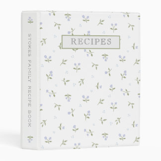Mini Personalized Recipe Binder Purple Floral