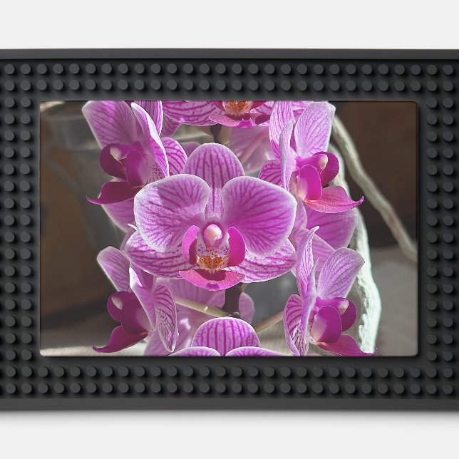 Mini Phalaenopsis Sogo Vivien Purple Orchid Flower Bar Mat (Front (Close Up))
