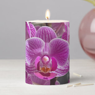 Mini Phalaenopsis Sogo Vivien Purple Orchid Flower Pillar Candle