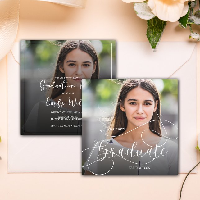 Mini Photo Class of 2026 Graduation Invitation (Class of 2025 Mini Photo Graduation Invitation)