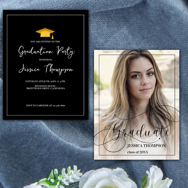 Mini Photo Class of 2026 Graduation Invitation (Mini Class of 2025 Photo Graduation Invitation)