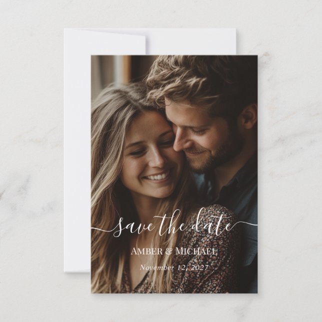 Mini Photo Flat Save The Date Card (Front)
