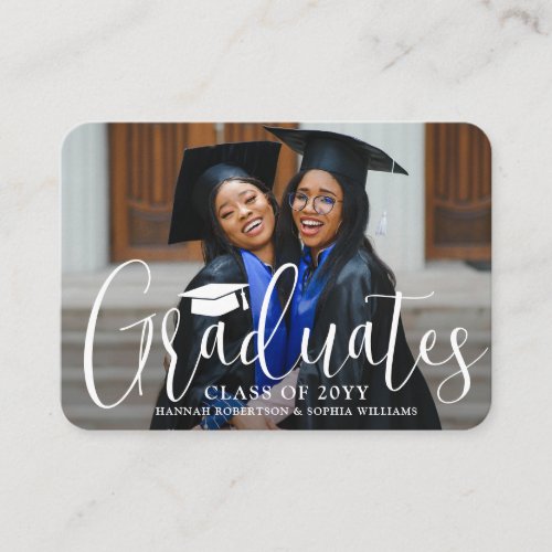 Mini Photo Joint Graduation Party Invitation Card