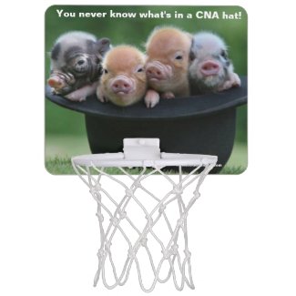 Mini Pigs CNA Hat Mini Basketball Hoop