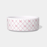 Mini Pink Bows Bowl<br><div class="desc">Pet bowl featuring a pretty mini bow pattern. Customize it with your own text.</div>