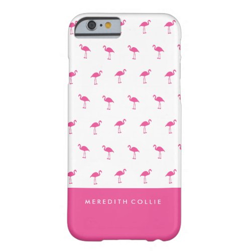 Mini Pink Flamingo Personalized Barely There iPhone 6 Case