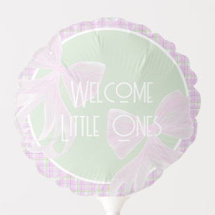 Mini Pink plaid an Coquette pink Bow Balloon