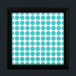 Mini Polka Dots Gift Box<br><div class="desc">Cute and trendy Mini Polka Dots Gift Box. This design features small circle polka dots in turquoise and white. Text can be added to this design to give it a personal touch.</div>