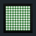 Mini Polka Dots Gift Box<br><div class="desc">Cute and trendy Mini Polka Dots Gift Box. This design features small circle polka dots in green and white. Text can be added to this design to give it a personal touch.</div>