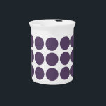Mini Polka Dots Pitcher<br><div class="desc">Cute and trendy Mini Polka Dots Pitcher. This design features small circle polka dots in purple and white. Text can be added to this design to give it a personal touch.</div>