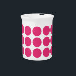 Mini Polka Dots Pitcher<br><div class="desc">Cute and trendy Mini Polka Dots Pitcher. This design features small circle polka dots in pink and white. Text can be added to this design to give it a personal touch.</div>