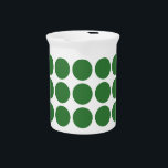Mini Polka Dots Pitcher<br><div class="desc">Cute and trendy Mini Polka Dots Pitcher. This design features small circle polka dots in green and white. Text can be added to this design to give it a personal touch.</div>