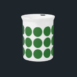 Mini Polka Dots Pitcher<br><div class="desc">Cute and trendy Mini Polka Dots Pitcher. This design features small circle polka dots in green and white. Text can be added to this design to give it a personal touch.</div>