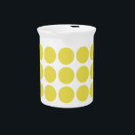 Mini Polka Dots Pitcher<br><div class="desc">Cute and trendy Mini Polka Dots Pitcher. This design features small circle polka dots in yellow and white. Text can be added to this design to give it a personal touch.</div>