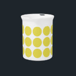 Mini Polka Dots Pitcher<br><div class="desc">Cute and trendy Mini Polka Dots Pitcher. This design features small circle polka dots in yellow and white. Text can be added to this design to give it a personal touch.</div>