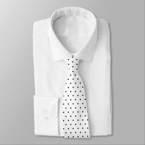 Mini Polka Dots Professional Black and white  Neck Tie
