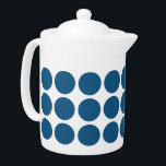 Mini Polka Dots Teapot<br><div class="desc">Cute and trendy Mini Polka Dots Teapot. This design features small circle polka dots in blue and white. Text can be added to this design to give it a personal touch.</div>