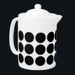 Mini Polka Dots Teapot<br><div class="desc">Cute and trendy Mini Polka Dots Teapot. This design features small circle polka dots in black and white. Text can be added to this design to give it a personal touch.</div>