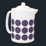Mini Polka Dots Teapot<br><div class="desc">Cute and trendy Mini Polka Dots Teapot. This design features small circle polka dots in purple and white. Text can be added to this design to give it a personal touch.</div>