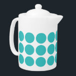 Mini Polka Dots Teapot<br><div class="desc">Cute and trendy Mini Polka Dots Teapot. This design features small circle polka dots in turquoise and white. Text can be added to this design to give it a personal touch.</div>