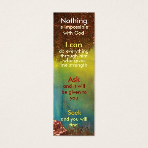 Mini prayer bookmark