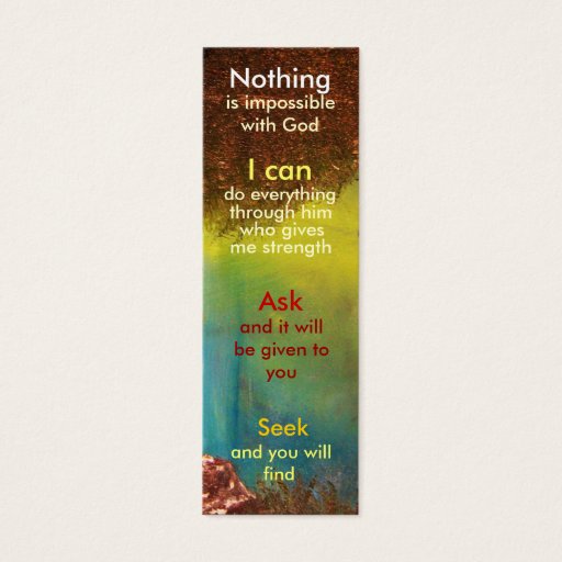 Customizable Mini prayer bookmark business card templates